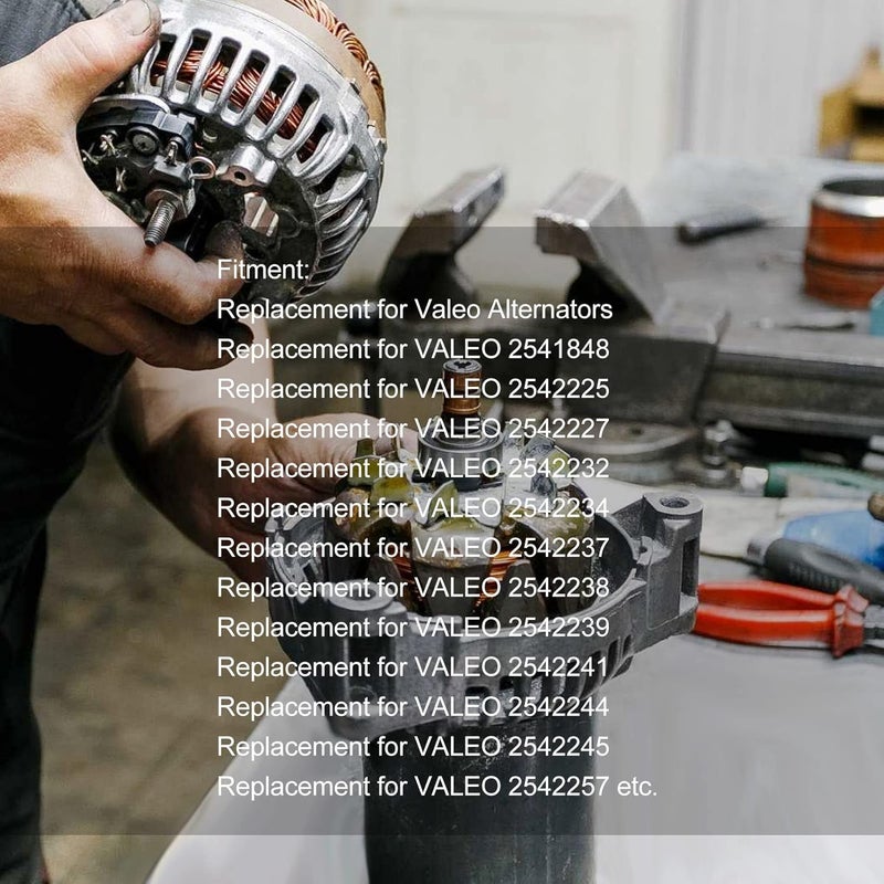 OUKENS Alternator Brushes Slip Ring Set 230090, Automotive Generator Repair Replacement Kit 230090 Alternator Brush Set for Valeo - Image 4